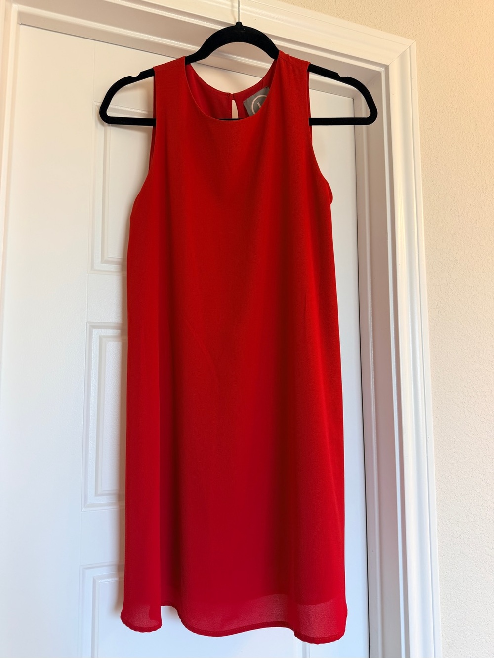 Sleeveless Red Mini Shift Dress